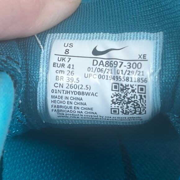 Nike Air Zoom Pegasus Trail 3 Mystic Teal Grey DA8697-300 Hiking Run Men’s Sz 8 - Picture 8 of 8